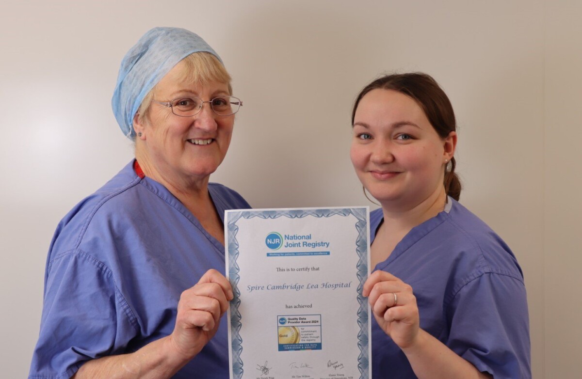 Hospital gains award for contribution to better clinical outcomes